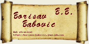 Borisav Babović vizit kartica